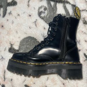 dr.martens black jadon leather platform boots